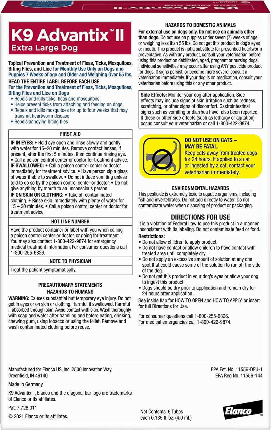 II XL Dog Vet-Recommended Flea, Tick & Mosquito Treatment & Prevention | Dogs over 55 Lbs. | 6-Mo Supply