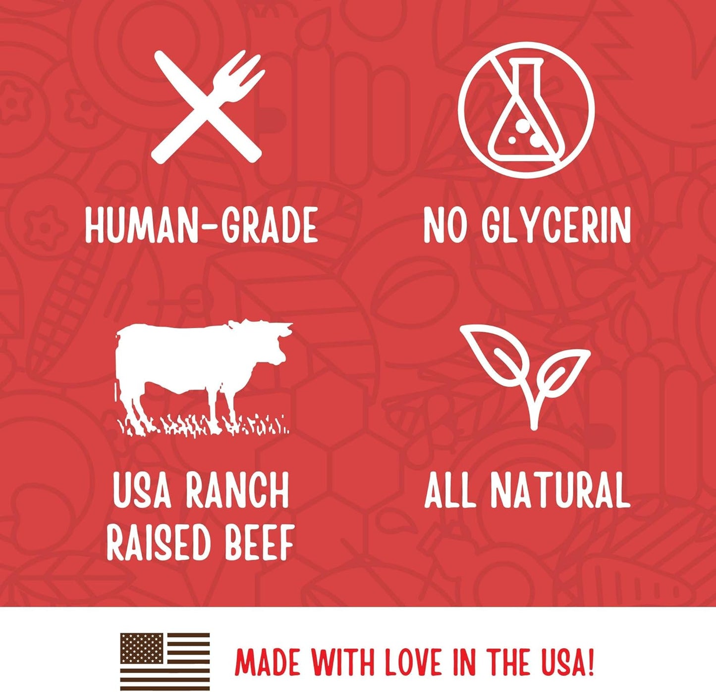 Beef Jerky Healthy All Natural Dog Treats Human Grade Made in USA Grain Free 11 Oz
