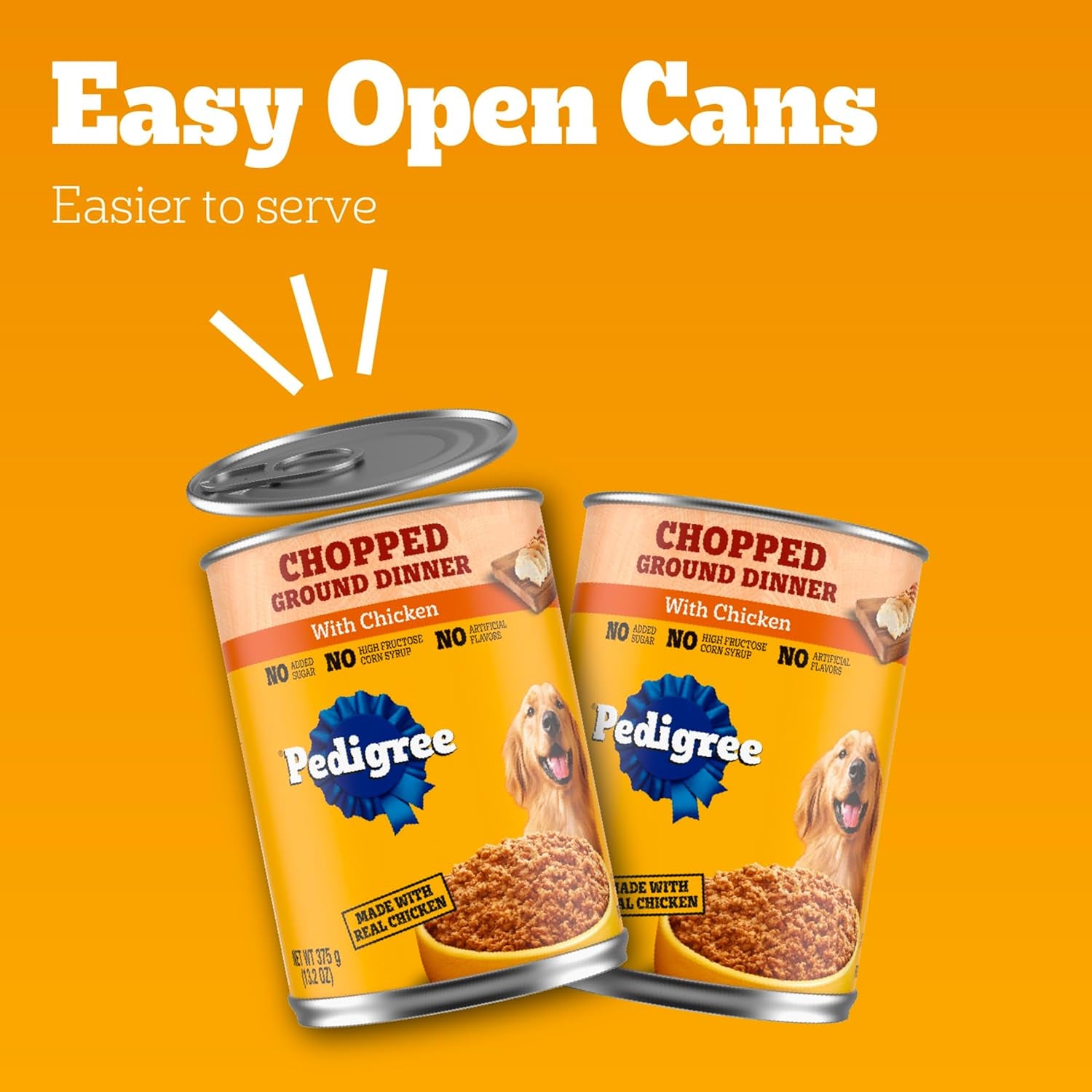 Chopped Ground Dinner Adult Canned Soft Wet Dog Food Chicken Flavor, 13.2 Oz. Cans (12 Count, Pack of 1)