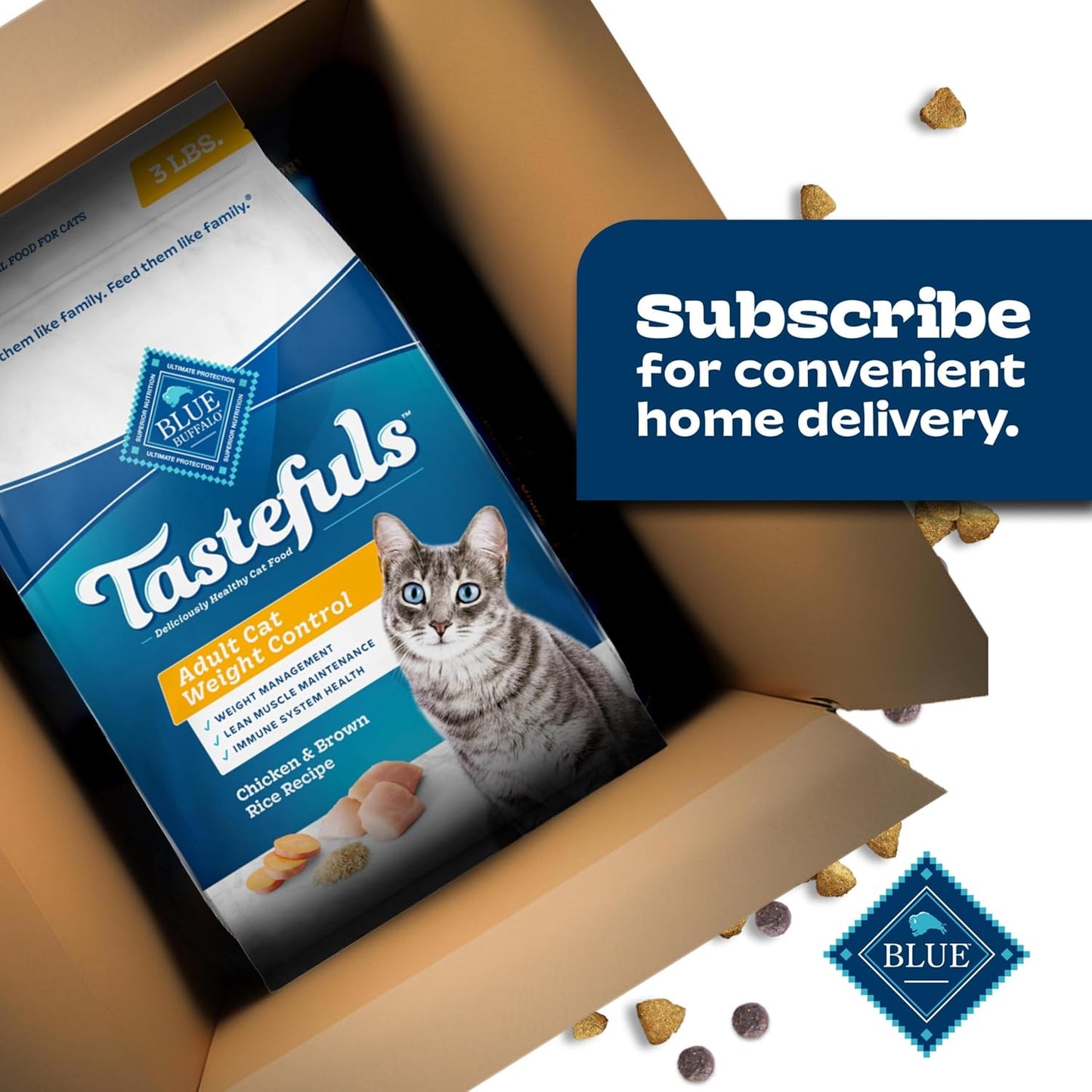 Tastefuls Natural Food for Adult Cats, Weight Control, 15-Lb. Bag