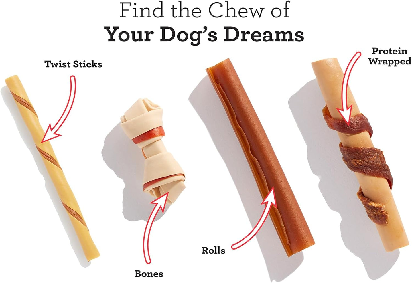 Twist Sticks, Made with Real Bacon and Cheese Flavor, Rawhide-Free Chews for Dogs, 50 Count