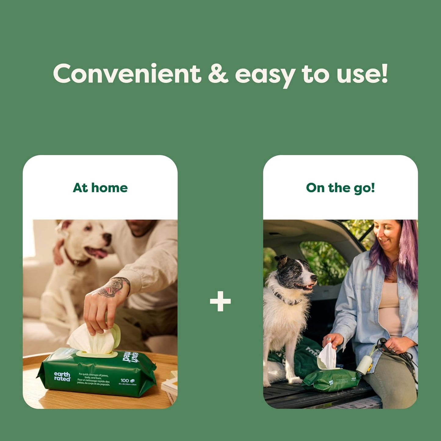 Pet Wipes for Dogs and Cats, Hypoallergenic, 3-In-1 Cleaning, Deodorizing and Hydrating, for Grooming Paws, Body and Butt, New White Tea and Basil Scent, 100 Count