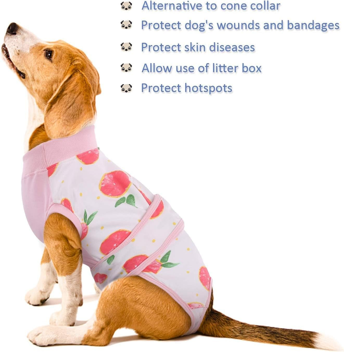 Dog Recovery Suit Female, Dog Onesie for Surgery, Female Spay and Male Neuter Onesie for Post-Op Care, Prevent Licking Puppy Onesies, Pink L