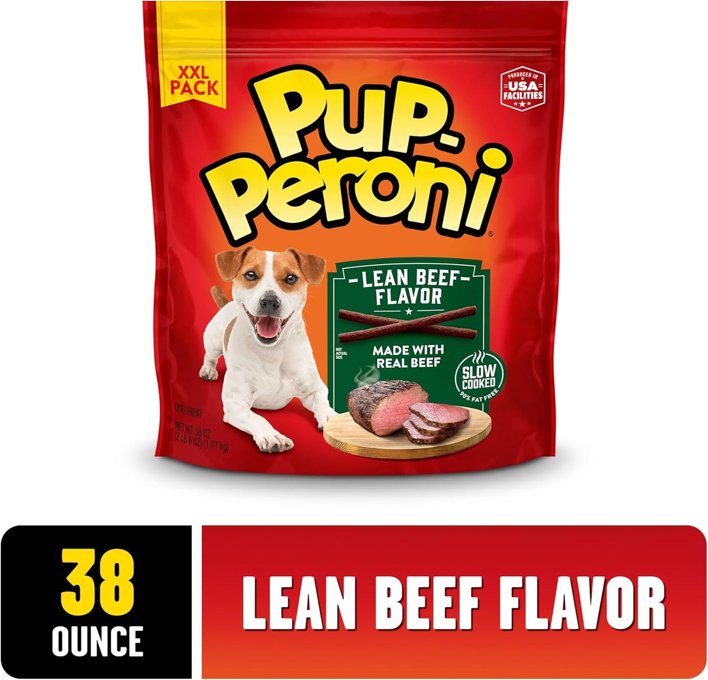 Dog Treats, Lean Beef Flavor, 38 Ounce, Made with Real Beef, 90% Fat Free