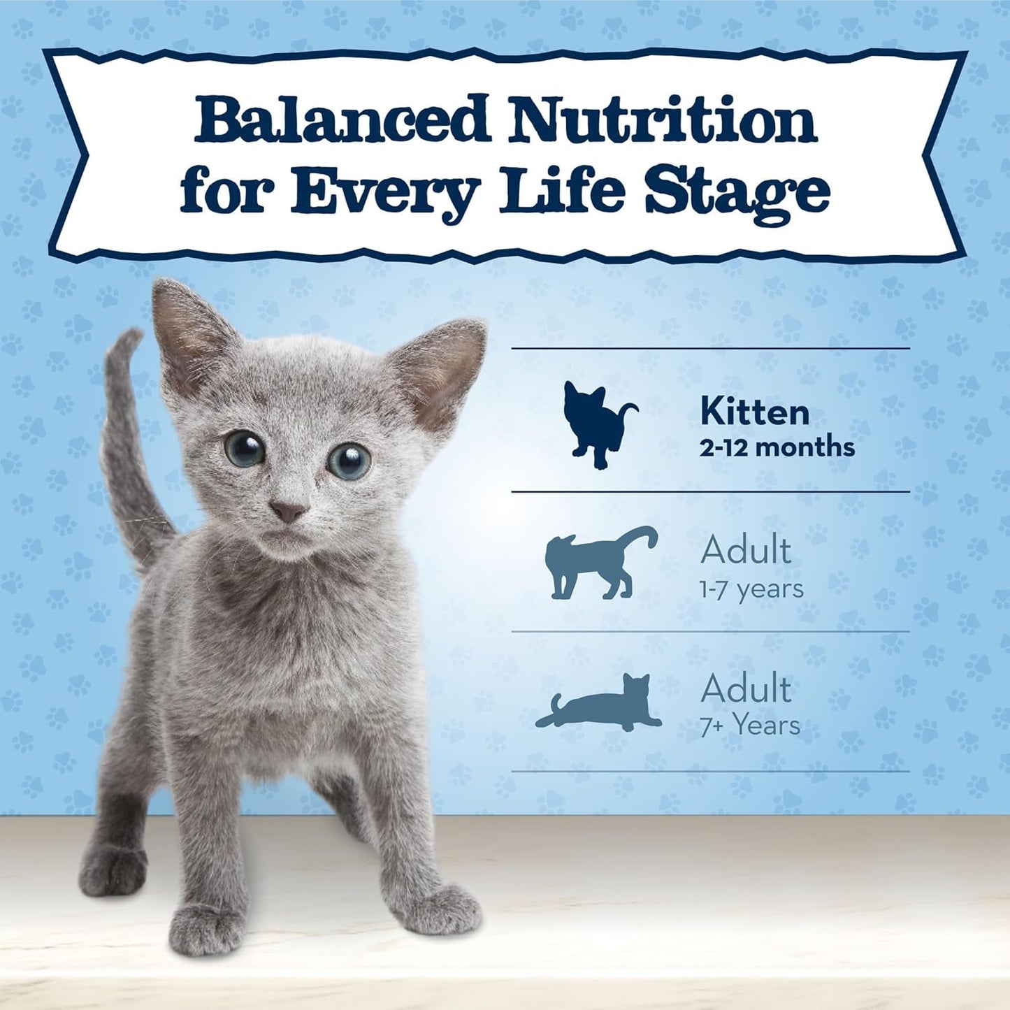 Baby Blue Natural Dry Food for Kittens, Healthy Growth Formula with DHA, Chicken and Brown Rice Recipe, 5-Lb Bag