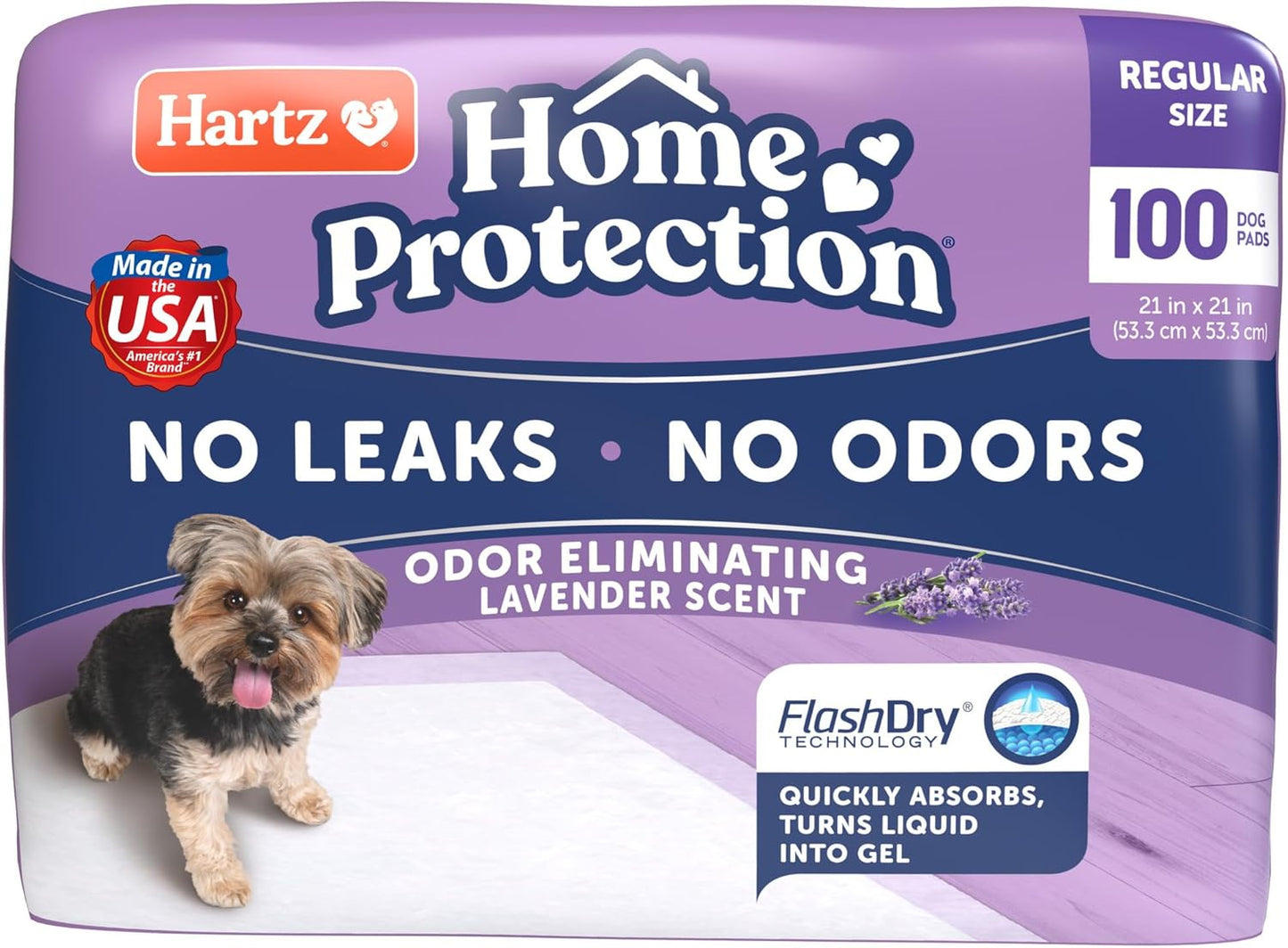 Home Protection Lavender Scented Dog Pads, 100 Count, Super Absorbent & Won'T Leak, Odor Eliminating