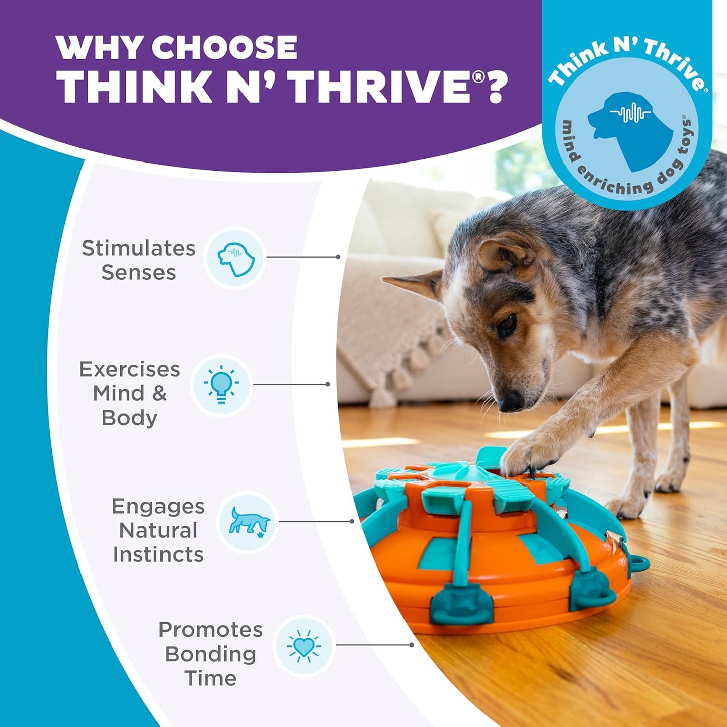 by Nina Ottosson Tower of Treats Level 4 Expert Dog Treat Puzzle for Enrichment, Orange