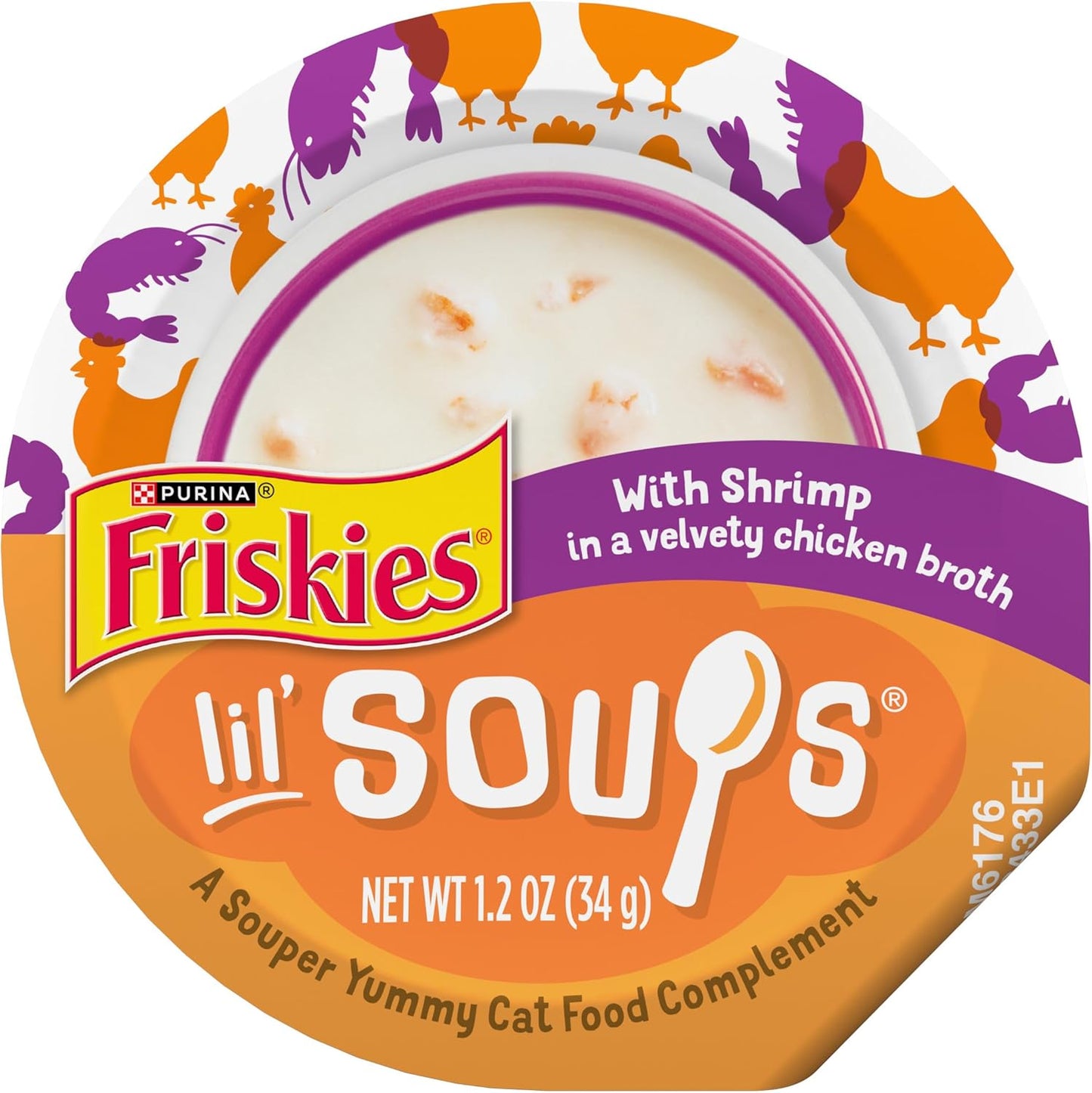 Purina Grain Free Lickable Cat Food Toppers Lil’ Soups with Shrimp in a Velvety Chicken Broth - (Pack of 8) 1.2 Oz. Cups