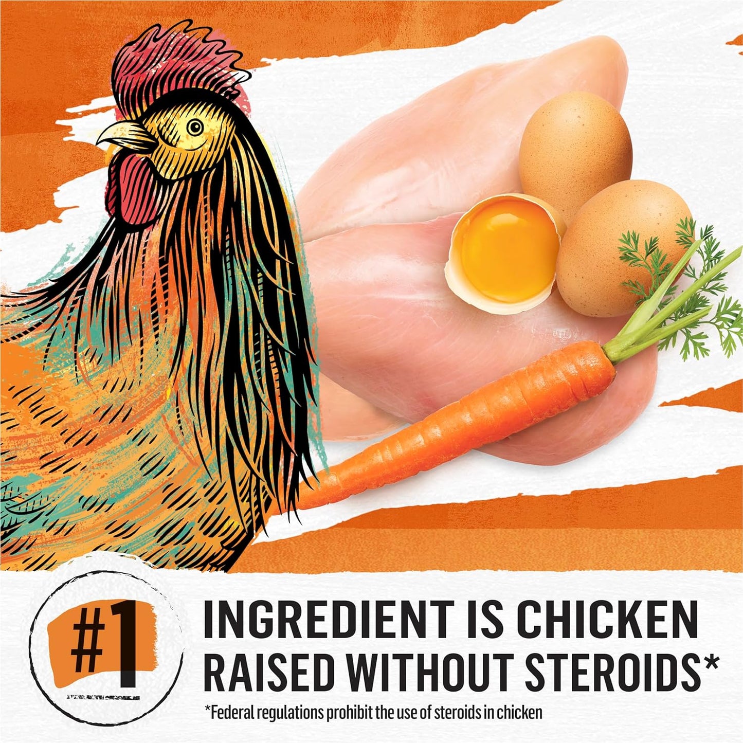 Grain Free White Meat Chicken and Egg Recipe Natural Cat Food High Protein Cat Food Dry Formula - 16 Lb. Bag