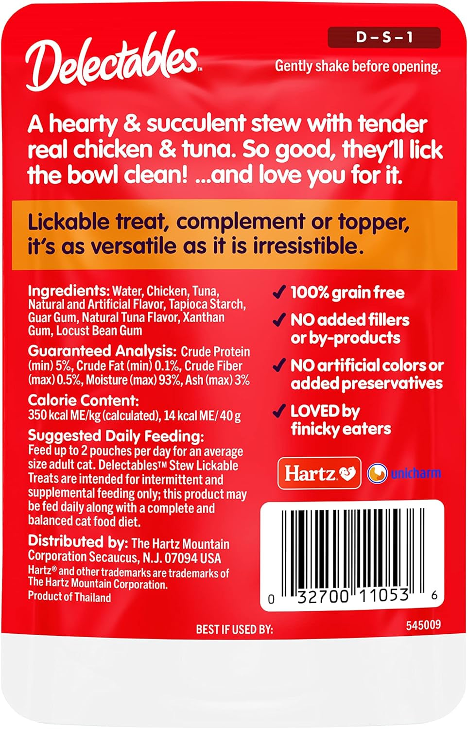 Delectables Stew Lickable Wet Cat Treats for Adult & Senior Cats, Chicken & Tuna, 1.4 Ounce (Pack of 12)