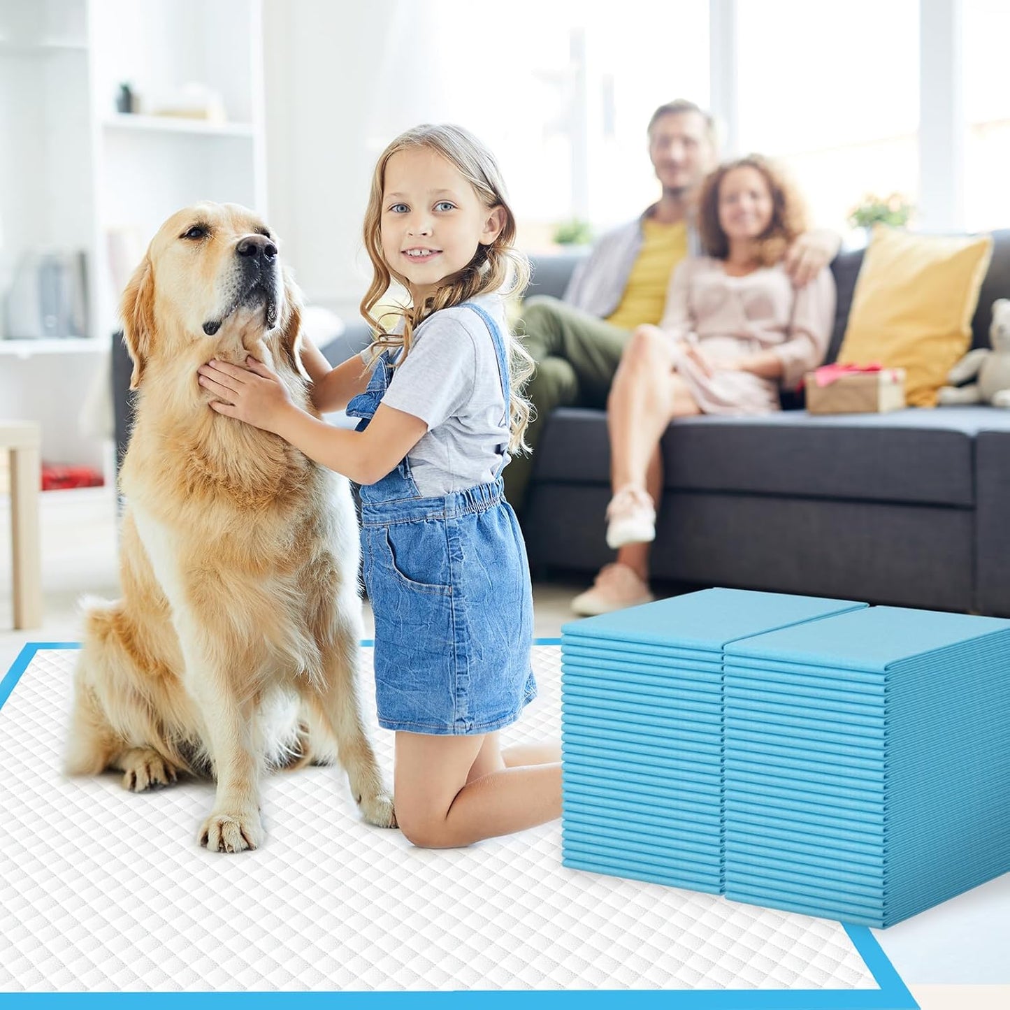 100 Count Large Dog & Cat Puppy Pee Pads - 28"X30" Absorbent Potty Training Pads | Leakproof Quick-Dry Disposable Pet Pads for Puppies, Dogs & Cats | Indoor, Outdoor, Litter Box, Housebreaking Use