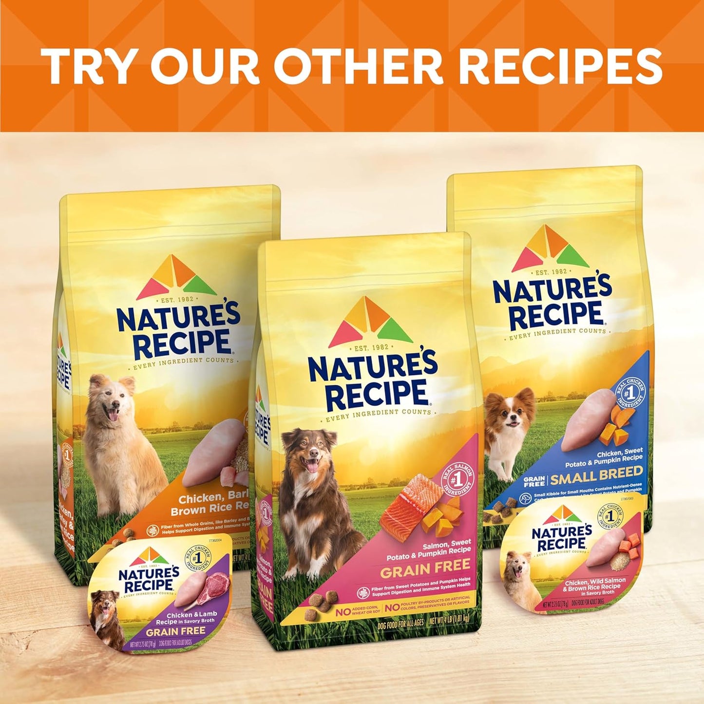 Nature’S Recipe Grain Free Salmon, Sweet Potato & Pumpkin Recipe Dry Dog Food, 24 Lb. Bag
