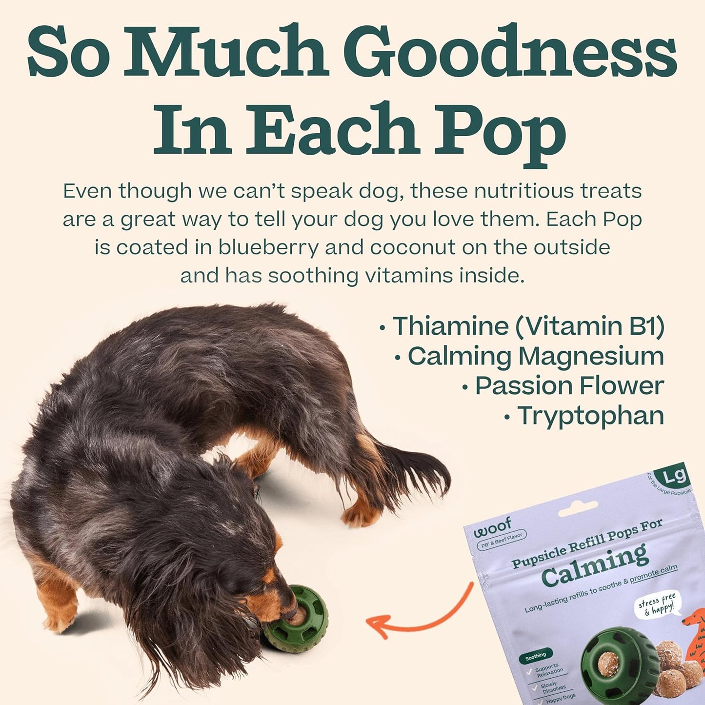 Pupsicle Refill Pops for Calming - Calming Dog Treats - Long-Lasting Refills for the Pupsicle Toy to Promote Calm - Magnesium for Dogs- Large Pops - 7 Count