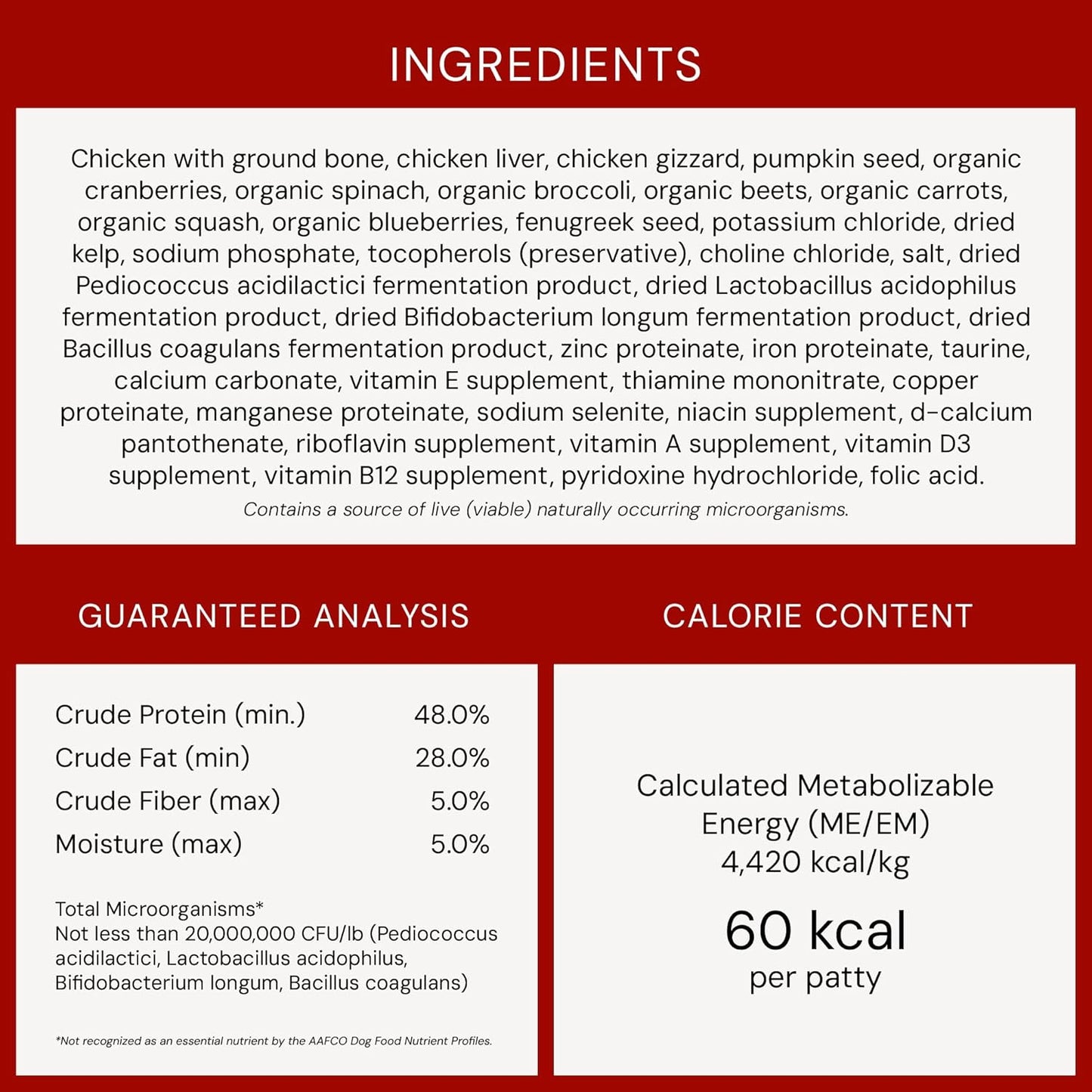 Freeze-Dried Raw Dinner Patties - Chicken Recipe - High Protein Grain-Free Puppy & Dog Food - Perfect for Picky Eaters - 25 Oz