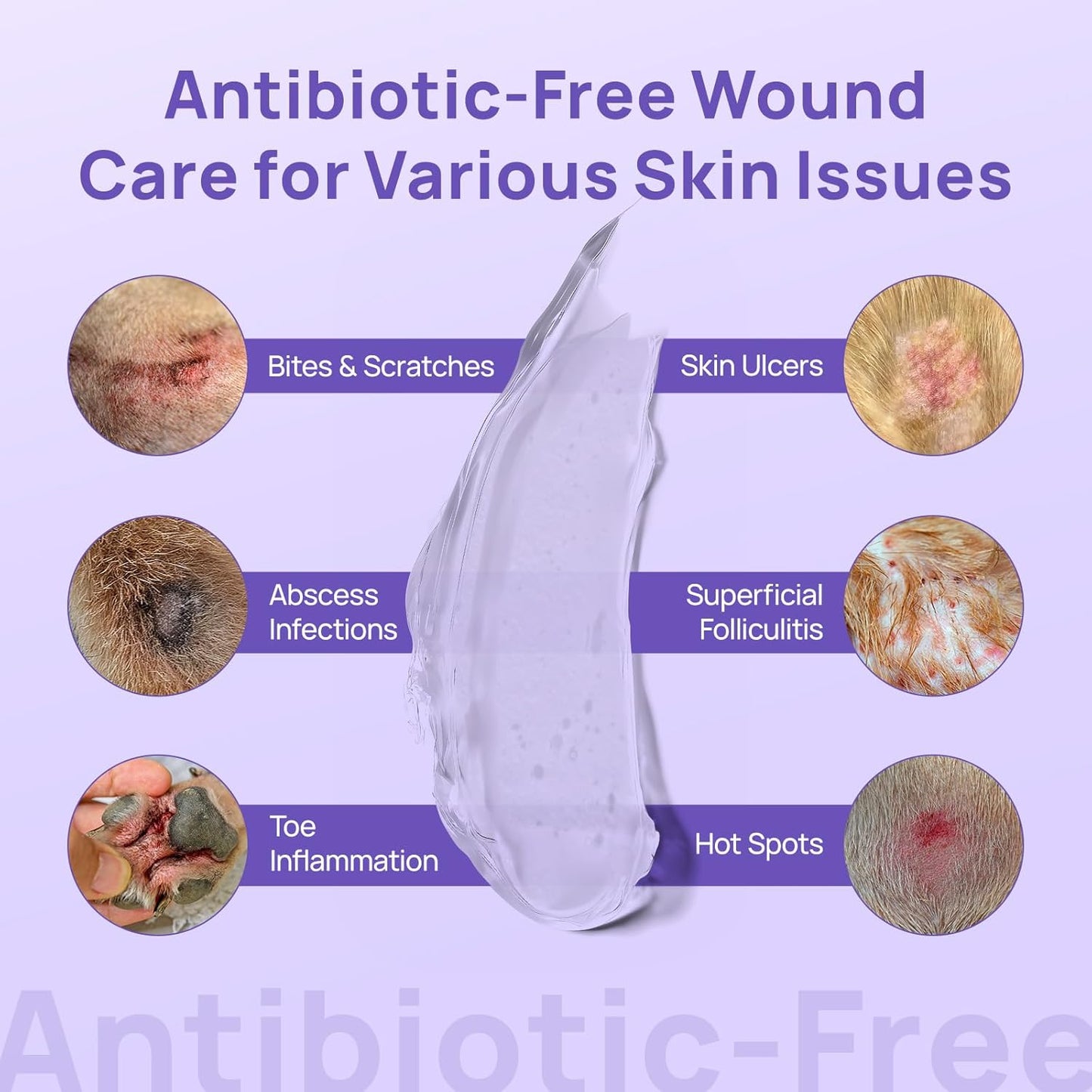 Dog Wound Care Hydro Gel, Heals Wounds, Soothes Inflammation, Prevents Infection, Treats Bites, Scratches & Skin Ulcers, Cat Wound Care Solution, Horses First Aid Kits, 3.4 Ounces