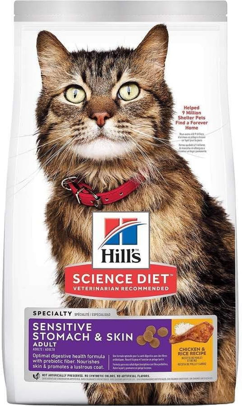 Sensitive Stomach & Skin, Adult 1-6, Stomach & Skin Sensitivity Support, Dry Cat Food, Chicken & Rice, 3.5 Lb Bag
