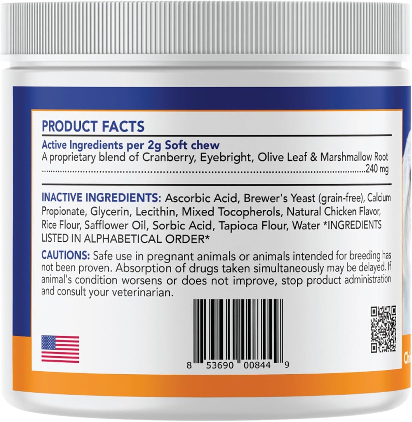Natural Tear Stain Prevention Soft Chews for Dogs | Chicken Flavor| for All Breeds | No Wheat No Corn | Daily Supplement | Proprietary Formula, 90 Count