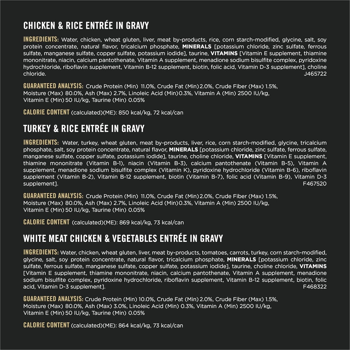 Gravy, High Protein Wet Cat Food Variety Pack, Complete Essentials Chicken and Turkey Favorites - (Pack of 24) 3 Oz. Cans