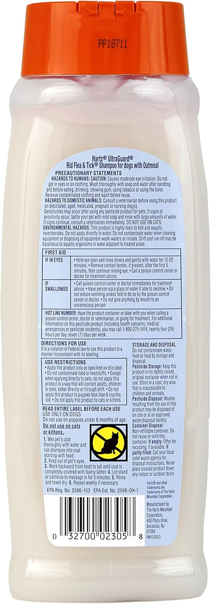 Ultraguard Rid Flea & Tick Oatmeal Dog Shampoo, 18 Oz Bottle