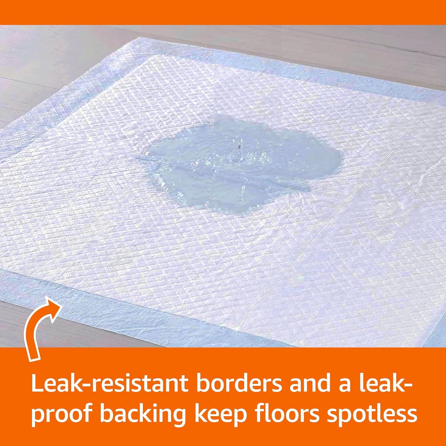 Dog and Puppy Pee Pads, 5-Layer Leak-Proof Super Absorbent, Quick-Dry Surface, Potty Training, Regular (22X22"), 150 Count, Blue & White