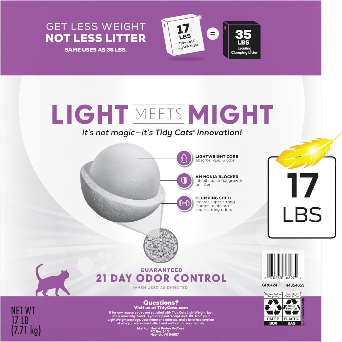 Purina Lightweight with Glade Clean Blossoms Multi-Cat, Clumping, Low Dust, Scented Cat Litter - 17 Lb. Box