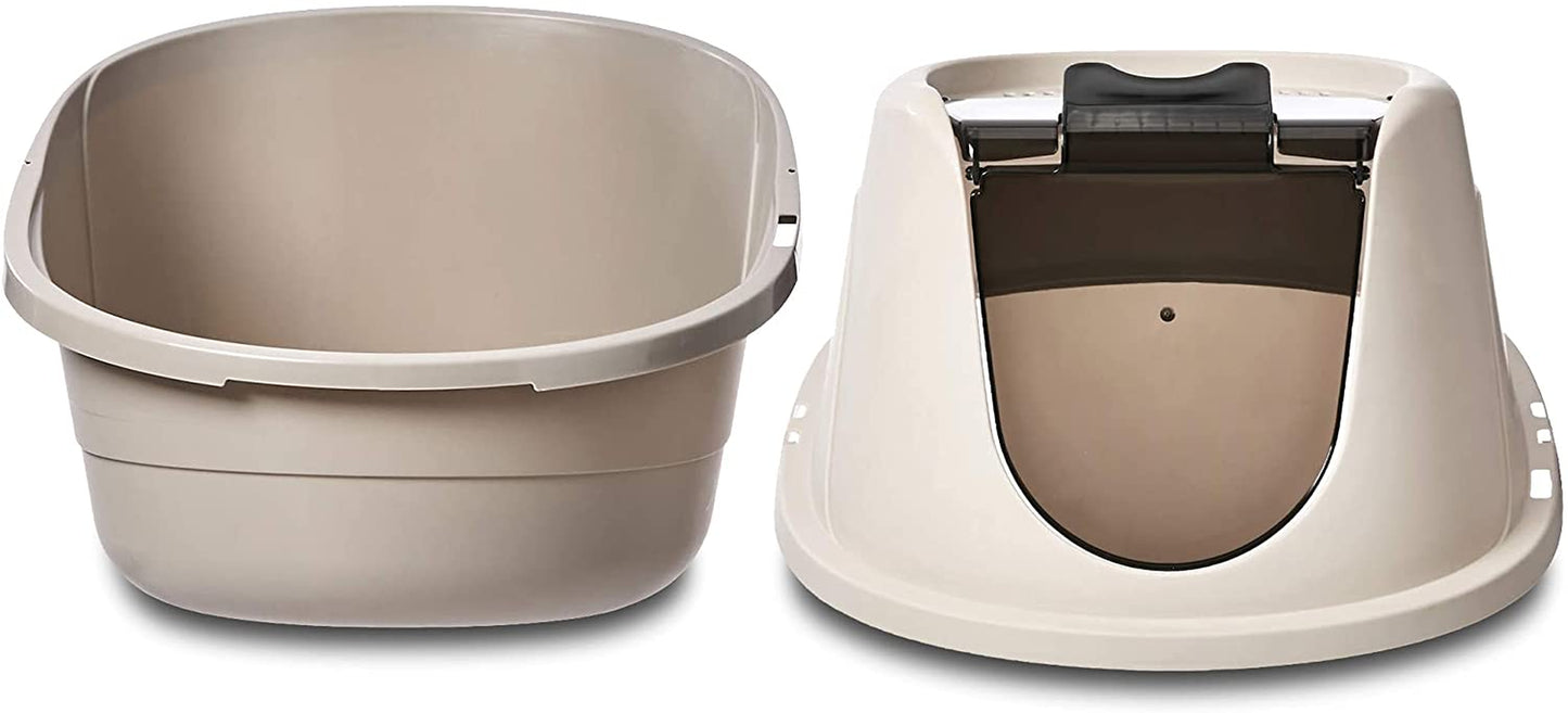 No-Mess Hooded Cat Litter Box, Standard, Multicolor, 21 in X 16 in X 15 In