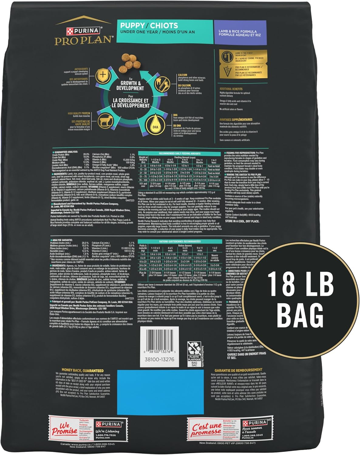 High Protein Puppy Food DHA Lamb & Rice Formula - 18 Lb. Bag