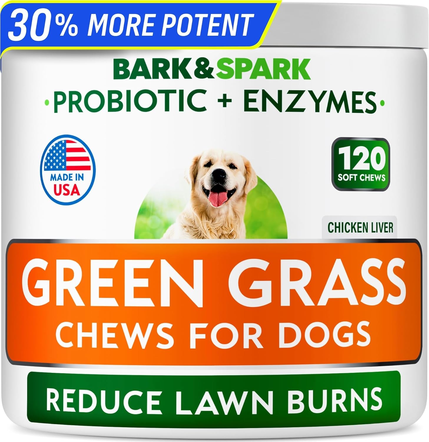 Green Grass Chews - Dog Pee Grass Spot Saver Caused by Dog Urine - Urine Neutralizer for Lawn, Gut Health Probiotics & Enzymes, Lawn Burn from Pee, Grass Burn Spot Chews Rocks