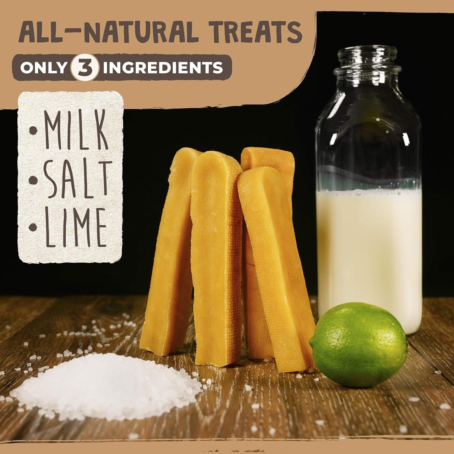 Yak Cheese Chews for Dogs - All-Natural Long Lasting Pet Treats - Odorless Limited-Ingredient Chews for Puppies & Power-Chewers (Medium, 4 Pack)