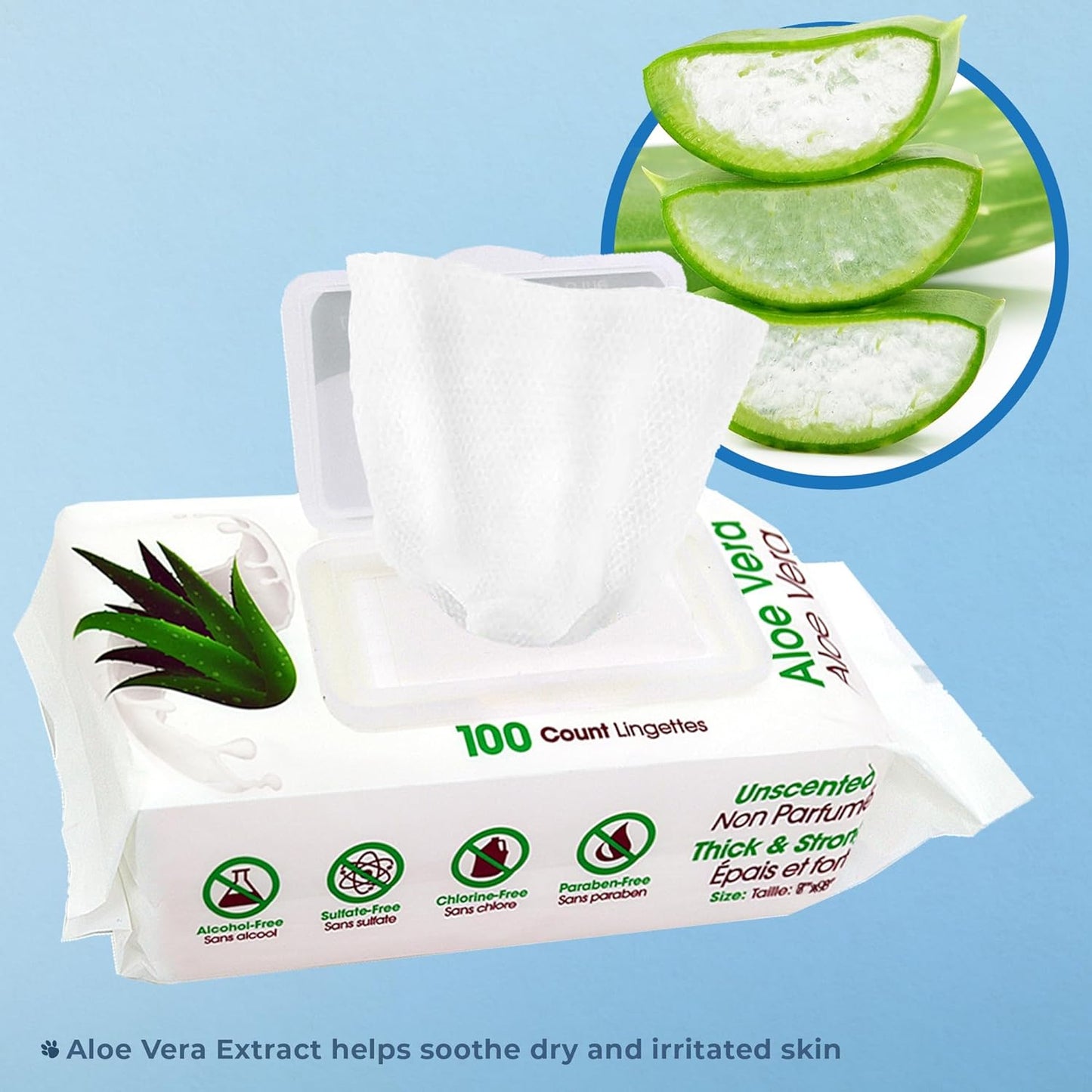 Pet Wipes for Dogs - Dog Wipes Cleaning Deodorizing, for Coats, Ears, Paws - Hydrating, Aloe Vera