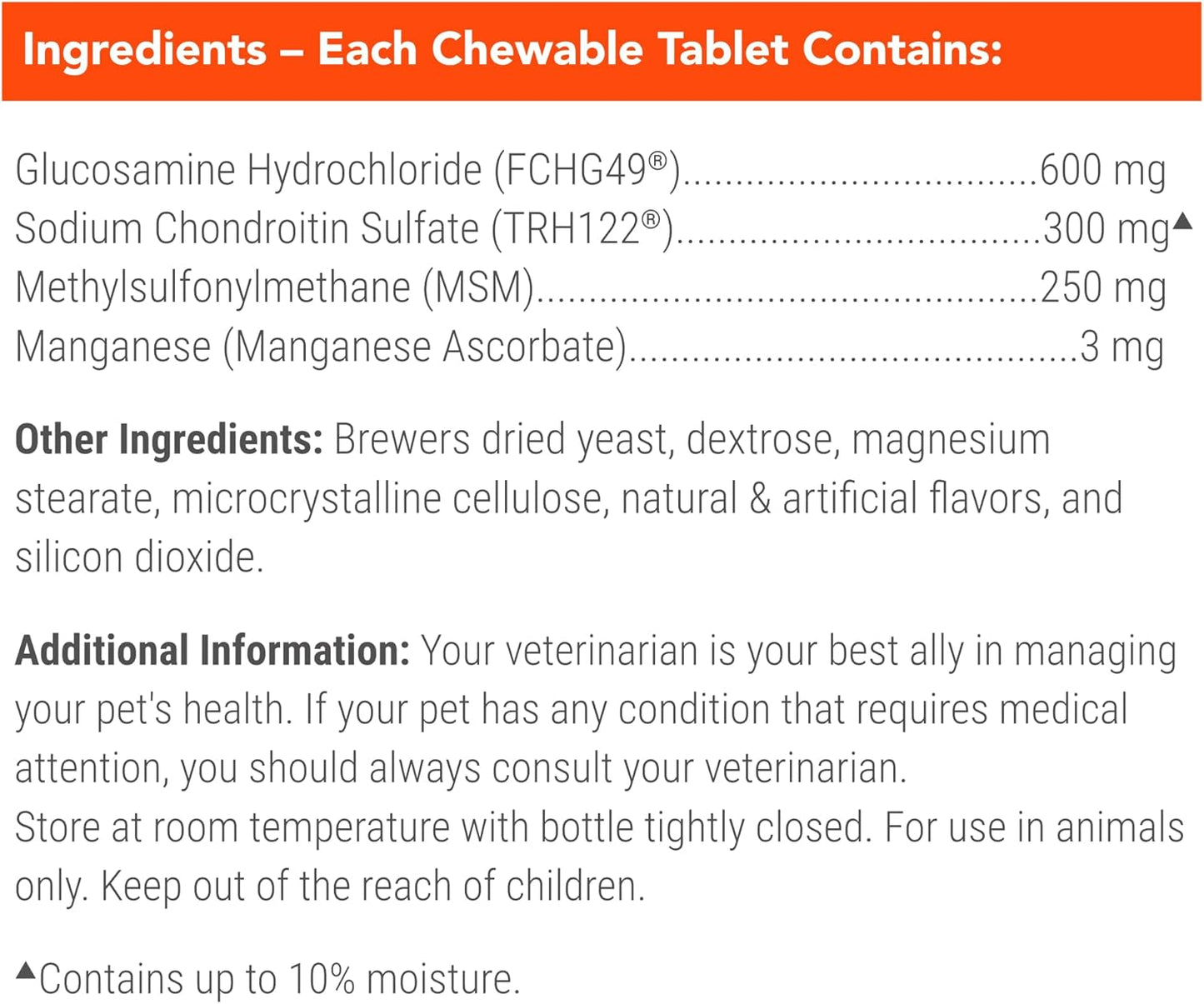 Cosequin for Dogs Joint Health Supplement, Contains Glucosamine for Dogs, plus Chondroitin and MSM, Supports Healthy Joints, Chewable Tablets, 132 Count