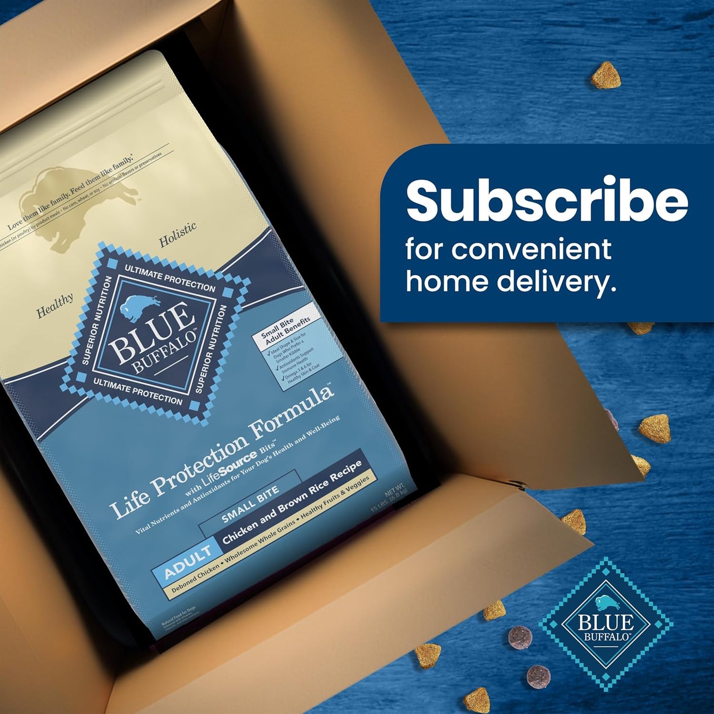 Life Protection Formula Adult Small Bite Dry Dog Food, Helps Build and Maintain Strong Muscles, Made with Natural Ingredients, Chicken & Brown Rice Recipe, 15-Lb. Bag