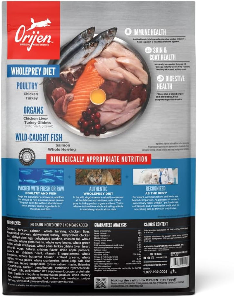 Grain Free High Protein Dry Dog Food Original Recipe 13Lb Bag