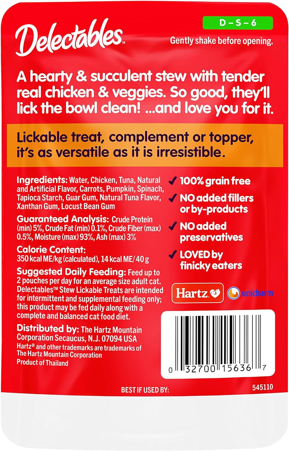 Delectables Stew Lickable Wet Cat Treats for Adult & Senior Cats, Chicken & Veggies, 1.4 Ounce (Pack of 12) (Packaging May Vary)