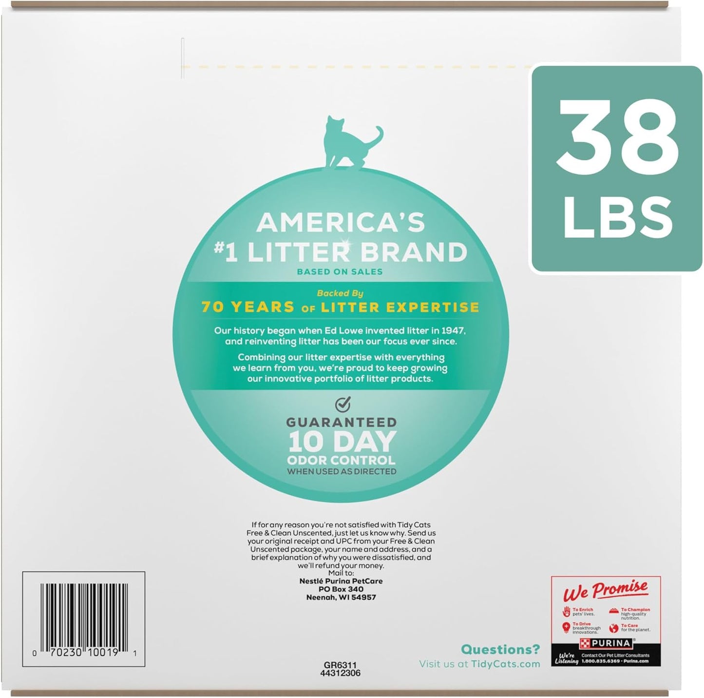 Purina Free and Clean Unscented Cat Litter - 38 Lb. Box