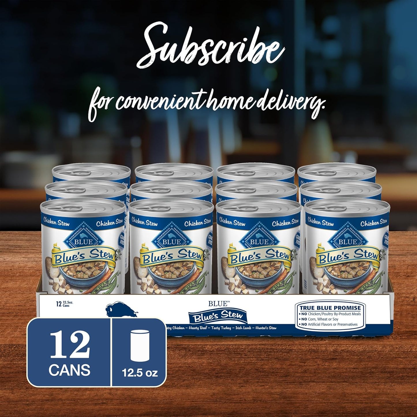 Blue'S Stew Grain Free Natural Adult Wet Dog Food, Chicken Stew 12.5 Oz Cans (Pack of 12)