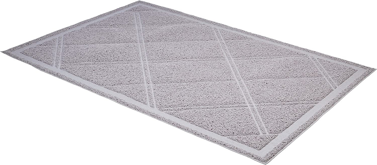 Less-Mess Cat Litter Box Mat, Unscented, 24" X 35", Grey