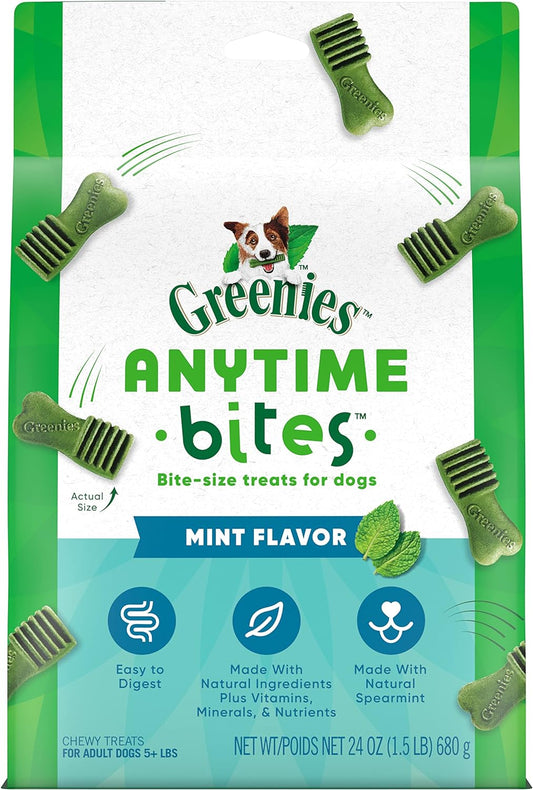 Anytime Bites Dog Treats, Mint Flavor, 24 Oz. Bag