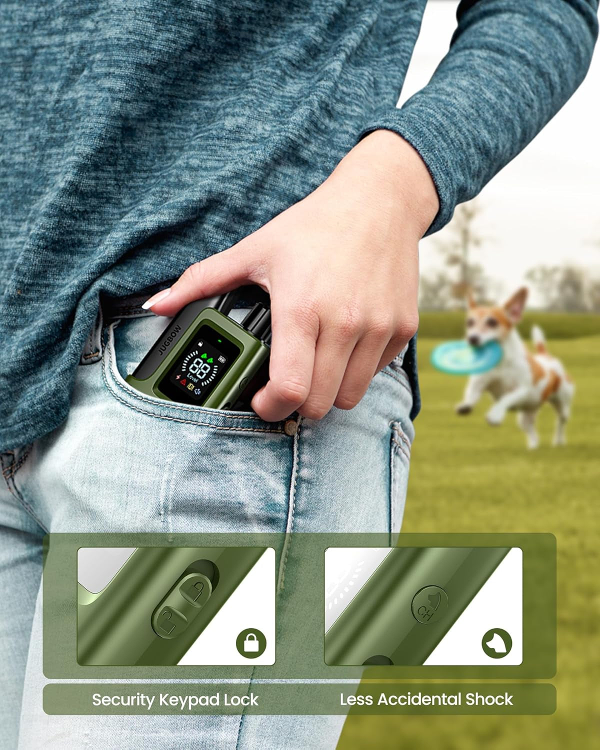 Dog Shock Collar 2 Dogs (10-120Lbs) - 4200FT Dog Training Collar with Remote IPX7 Waterproof Electric Collar with 4 Training Modes, Security Lock, Rechargeable E-Collar for All Breeds, Sizes