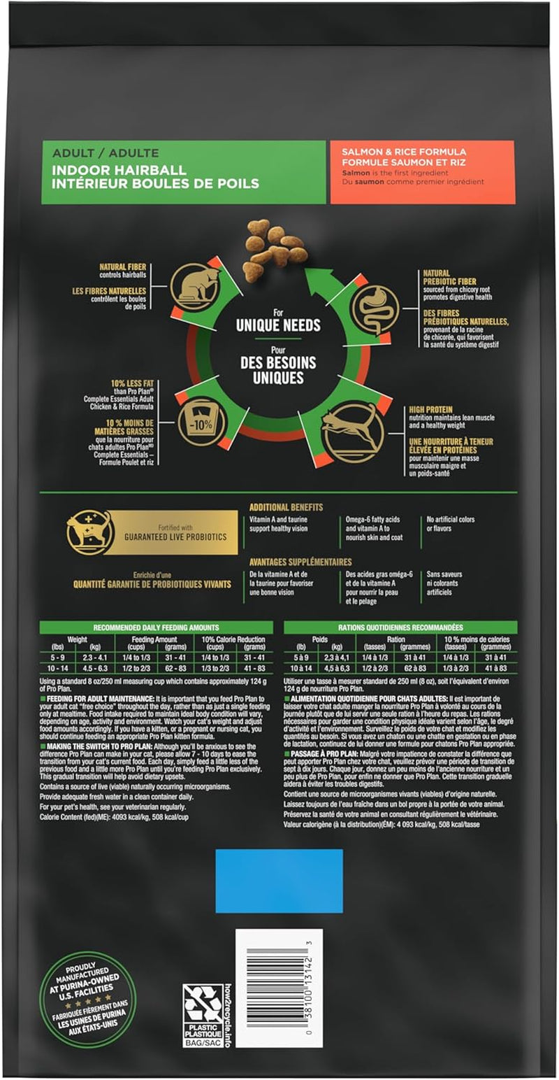 Hairball Management, Indoor Cat Food, Salmon and Rice Formula - 7 Lb. Bag