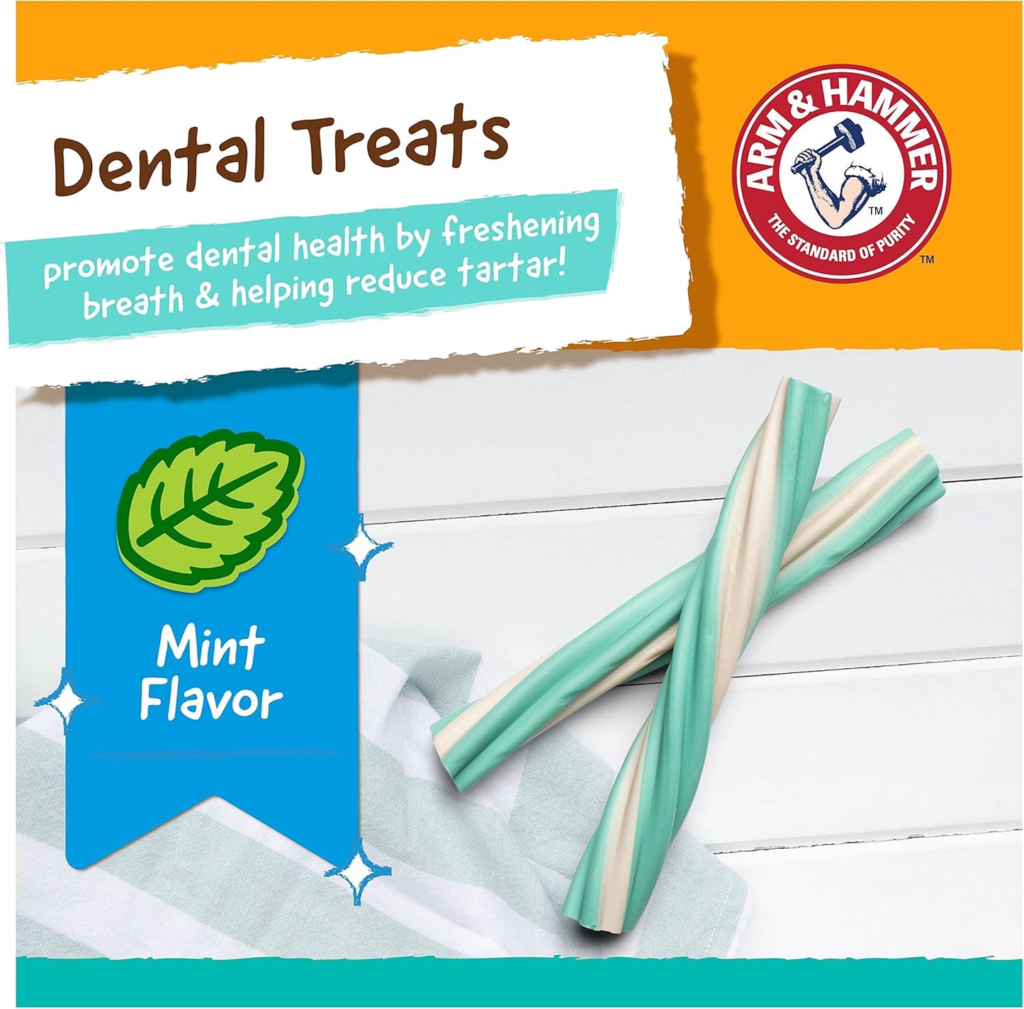 for Pets Smoothies Dental Treats for Dogs with Baking Soda and Calcium, Treat Chews Help Fight Bad Breath, Plaque & Tartar without Brushing, Mint, 57 Pcs (Packaging May Vary)