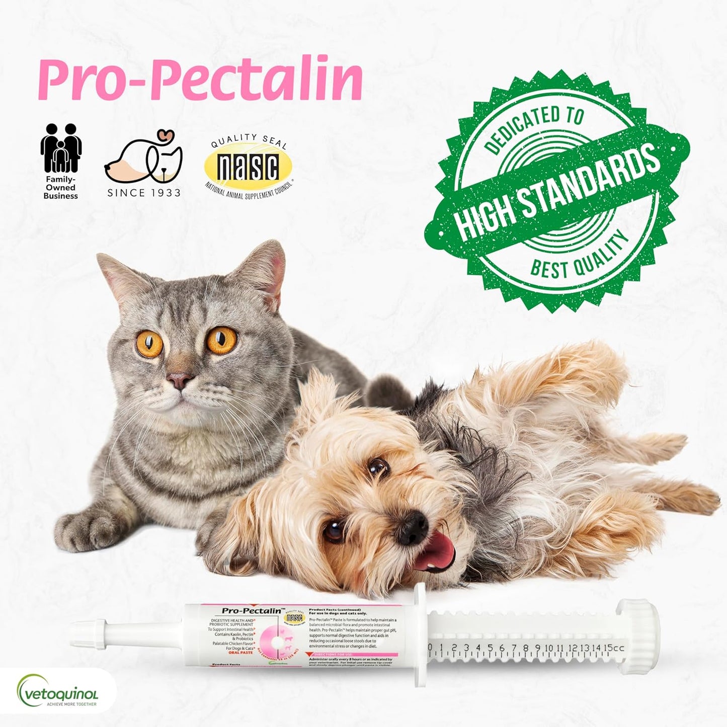 Pro-Pectalin Oral Paste for Dogs & Cats, Helps Relieve Occasional Diarrhea, Situational Diarrhea Relief with Kaolin and Pectin, Contains Beneficial Probiotic Bacteria, 30Cc - Pack of 2