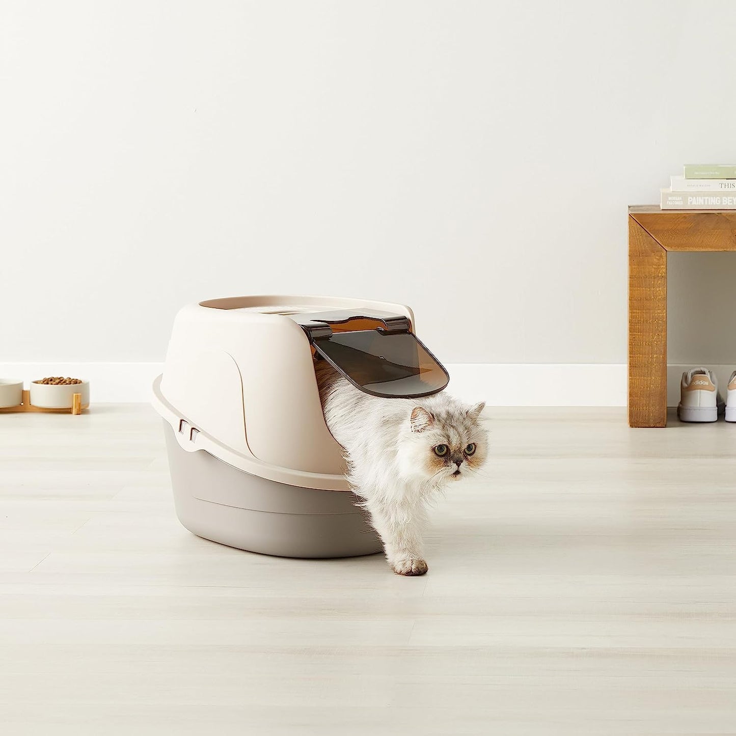 No-Mess Hooded Cat Litter Box, Standard, Multicolor, 21 in X 16 in X 15 In