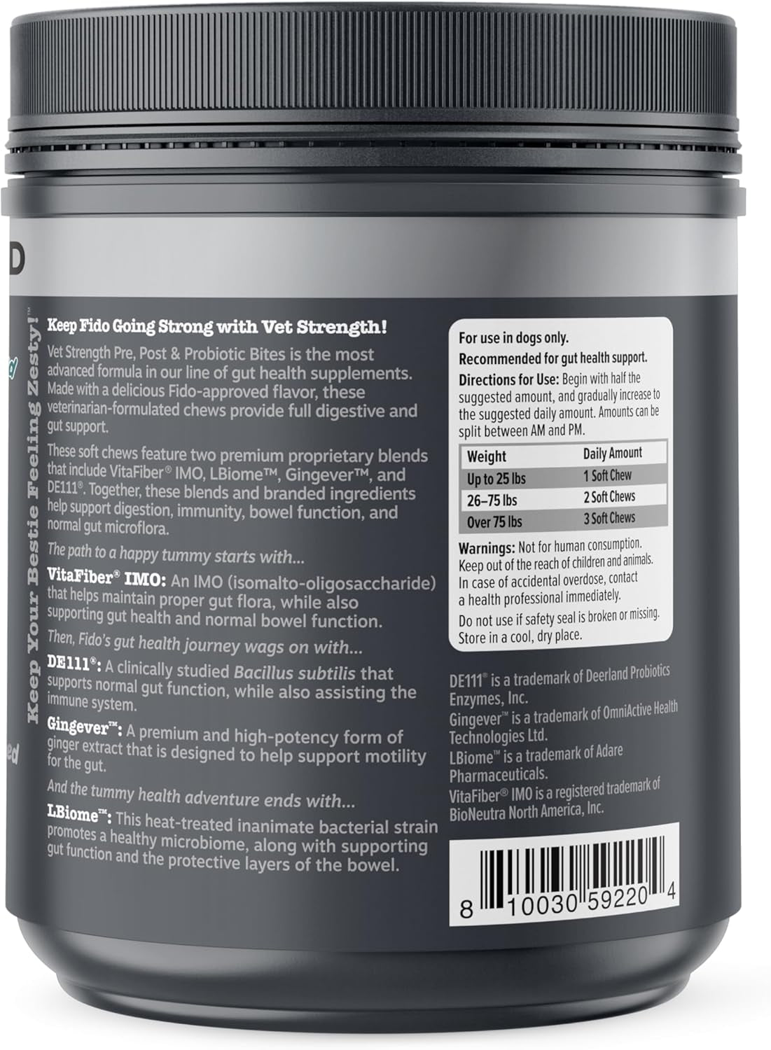 Vet Strength Probiotics for Dogs, Digestive Health & Gut Flora Support, Dog Supplements, 90 Count