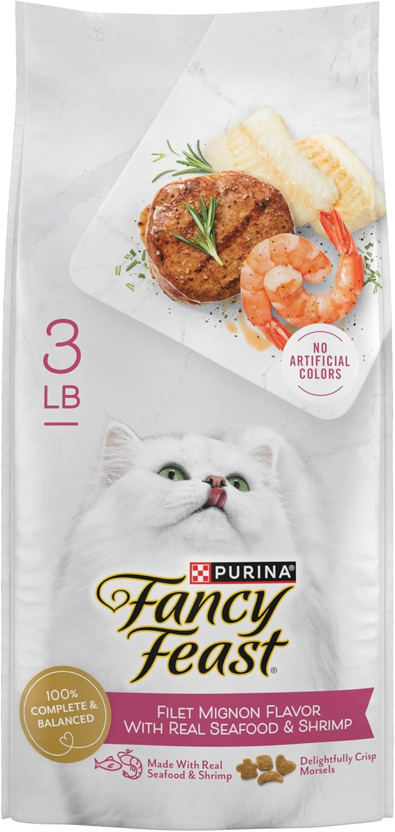 Purina Dry Cat Food Filet Mignon Flavor with Seafood and Shrimp - 3 Lb. Bag