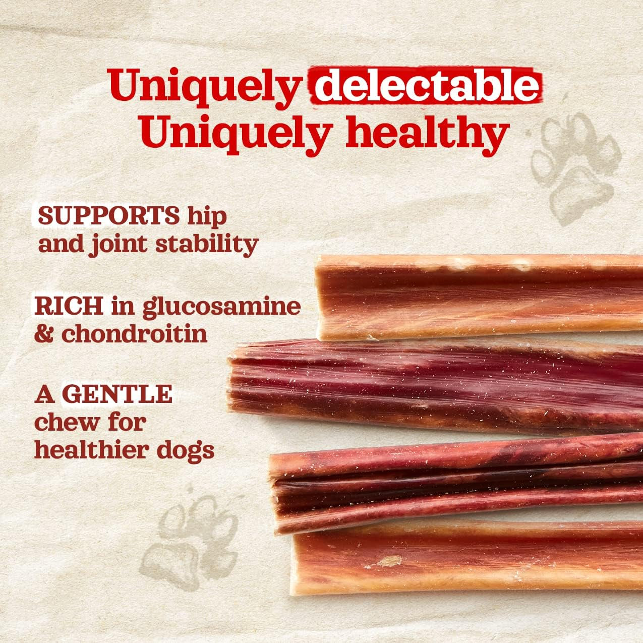 Gullet Sticks (6 Inch, 50 Pack) - One Ingredient Beef Esophagus Chews - Fully Digestible, Promotes Joint & Dental Health, for Pups, Small & Senior Dogs