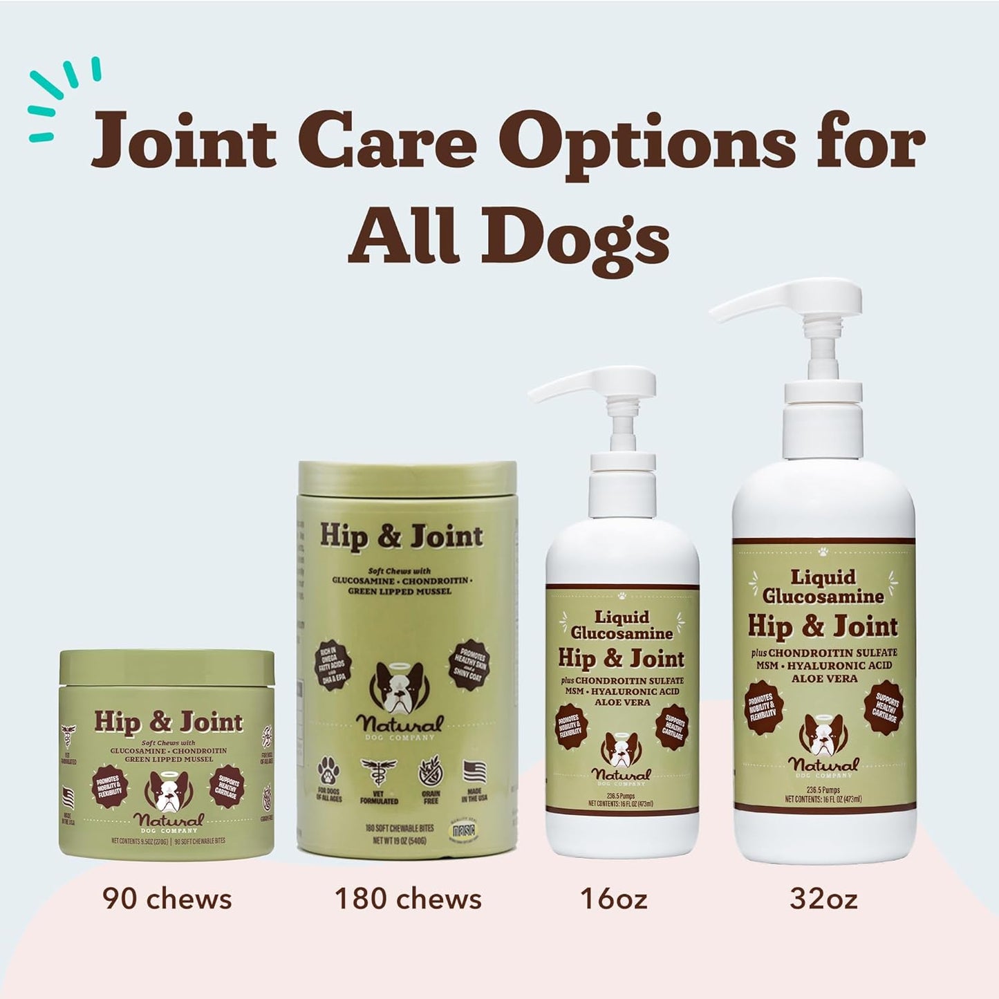 Liquid Glucosamine Hip & Joint Oil for Dogs, 16 Oz, Extra Strength Cartilage & Joint Support, Helps Mobility and Eases Occasional Stiffness, Dog Vitamins & Supplements