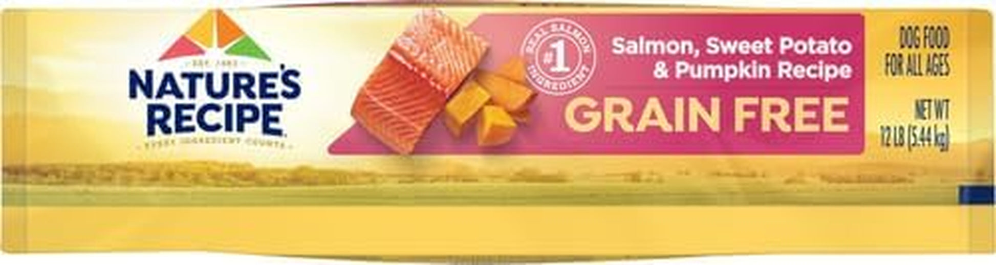 Grain Free Dry Dog Food, Salmon, Sweet Potato & Pumpkin Recipe, 12 Lb. Bag