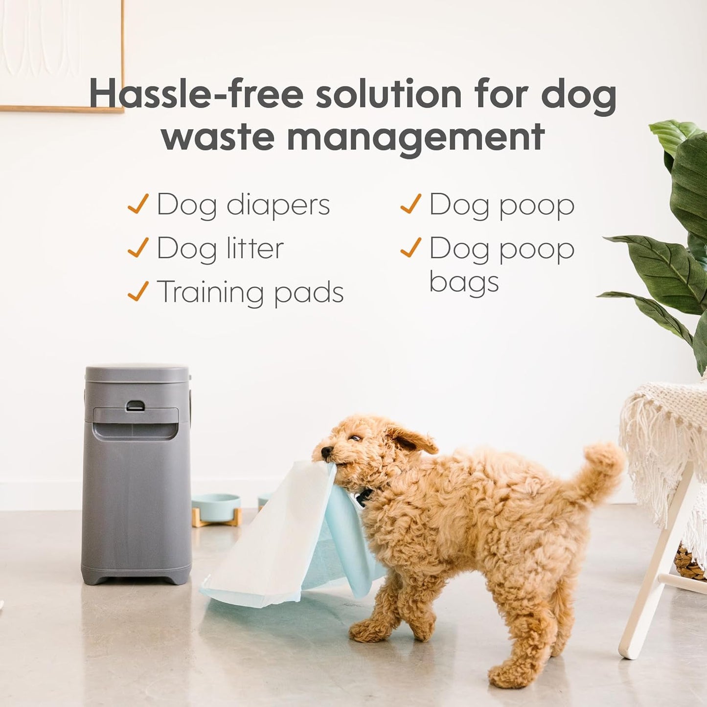 Pail | Dog Waste Disposal System for Outdoor and Indoor Odor Control | Dog Poop Trash Can | Includes 1 Square Refill Bag That Lasts up to 2 Months