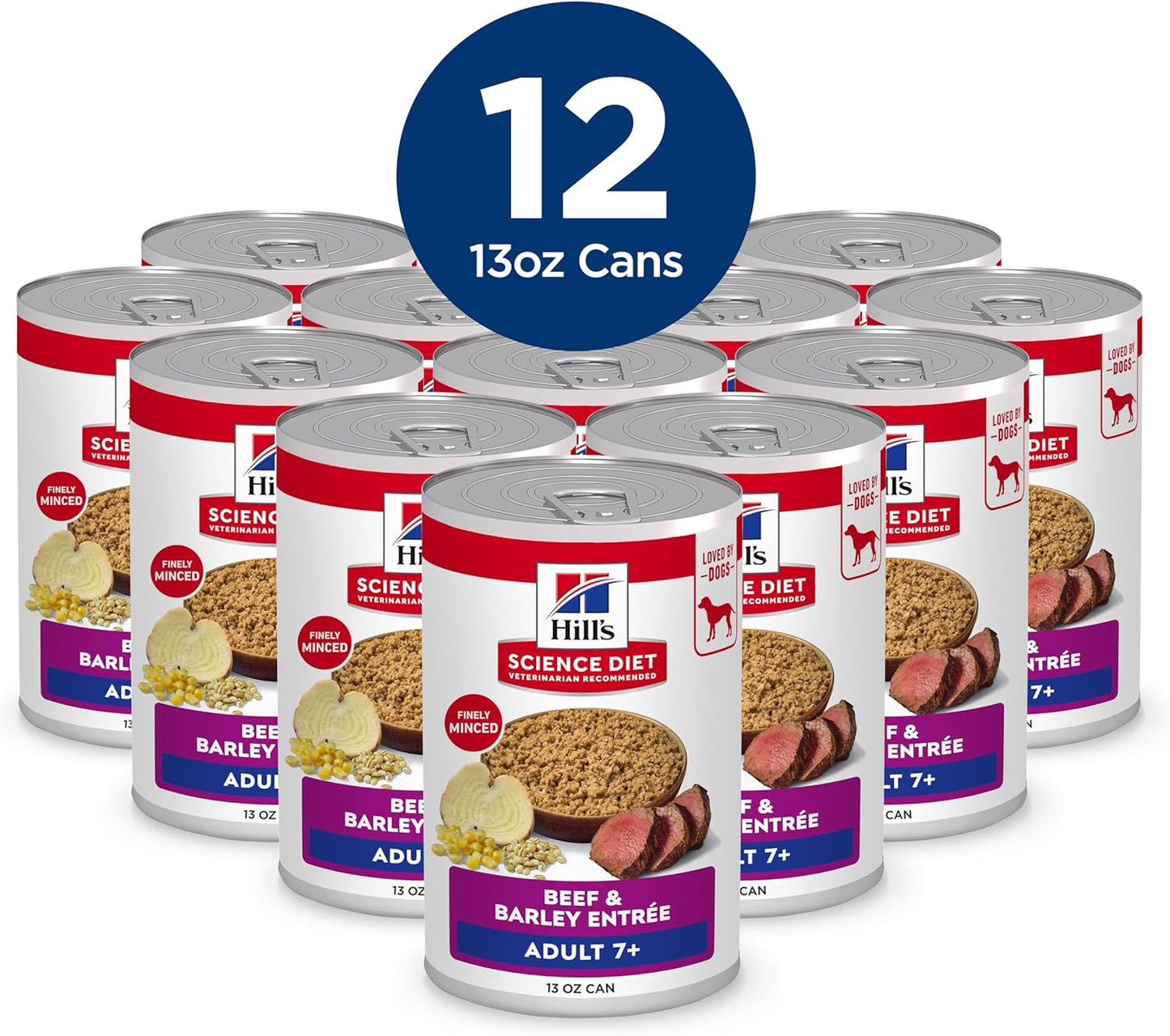 Adult 7+, Senior Adult 7+ Premium Nutrition, Wet Dog Food, Beef & Barley Loaf, 13 Oz Can, Case of 12